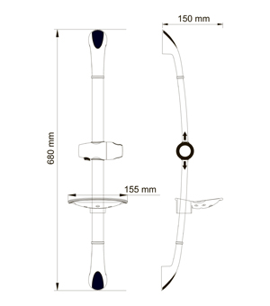 Штанга душевая WasserKRAFT  A006  