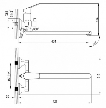 Смеситель Milardo NELSON NELSBLCM10 универсальный 