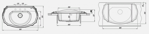 Мойка кухонная керамогранитная Florentina ЭМИЛИЯ 20.340.D0900.105 90*55 см. коричневый