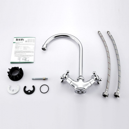Смеситель IDDIS JEALS 59000T4C+W04 для кухонной мойки 