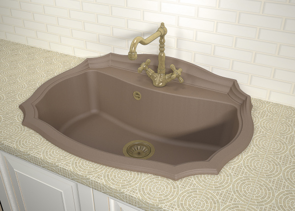 Мойка кухонная керамогранитная Florentina ЭМИЛИЯ 770 20.360.E770.302 77*55 см. антрацит