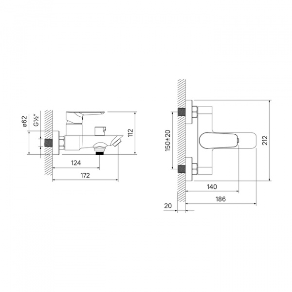 Смеситель IDDIS CLOUD CLOSB02i02WA для ванны и душа 
