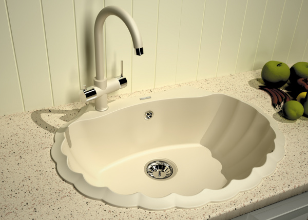 Мойка кухонная керамогранитная Florentina ГРЕБЕШОК 20.345.E0695.305 69,5*52,5 см. грей