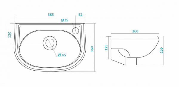 Раковина Santek БРИЗ 1.WH11.0.445  