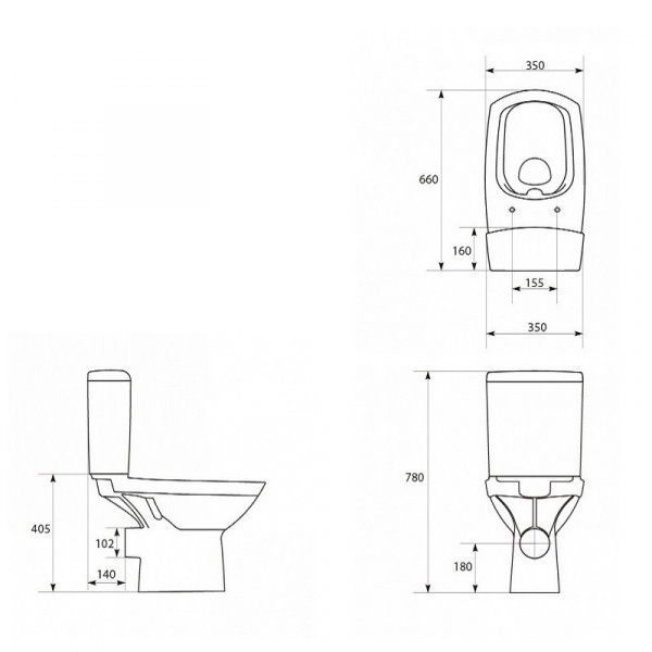 Унитаз-компакт Cersanit CARINA CLEAN ON S-KO-CAR011-3/5-COn-S-DL-w безободковый 