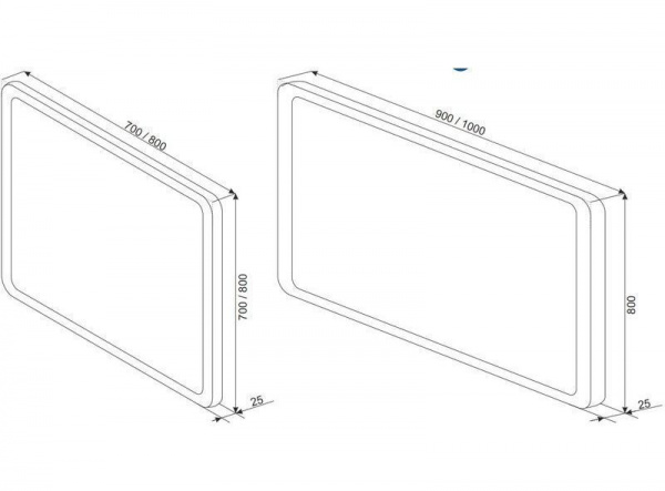 Зеркало Mirsant CLOUD  100 см. 