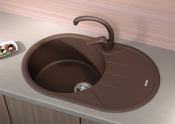 Мойка кухонная керамогранитная Florentina ЛОТОС 780 20.295.С0780.302 78*51 см. антрацит